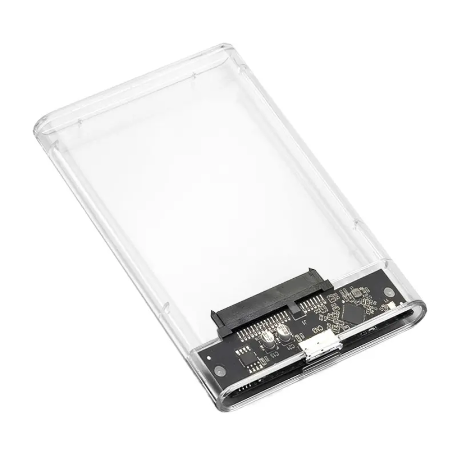 OSCOO 2.5" USB 3.0 to SATA External HDD Enclosure (Transparent Grey, Type-C, USB 3.2 Gen 2)